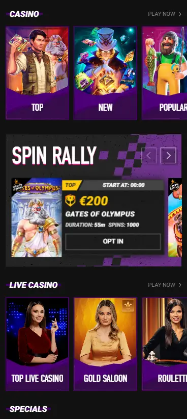 Betinia high roller casino games app