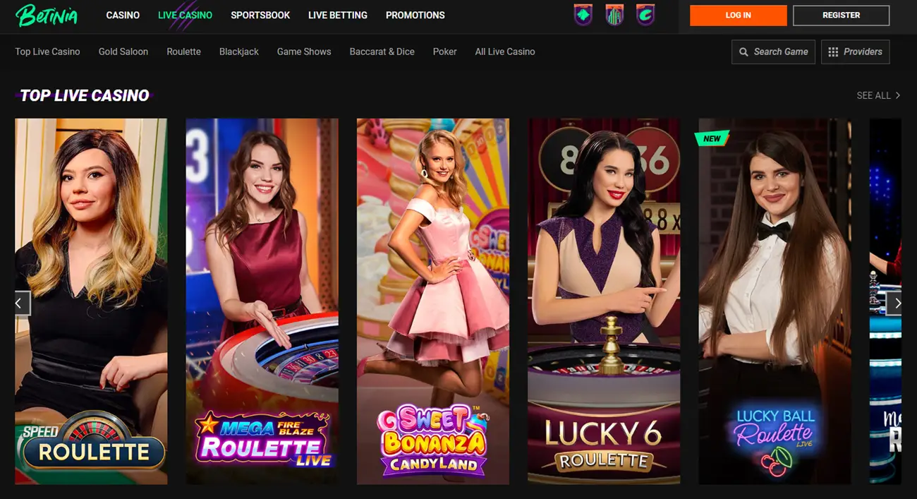 Betinia high roller live games