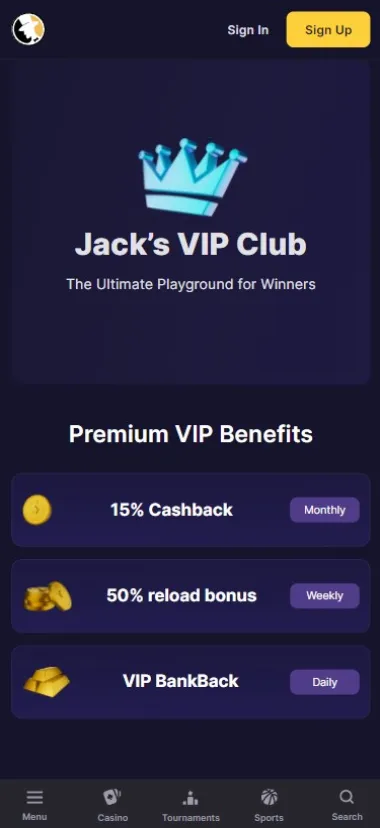 Fortunejack VIP Club Mobile