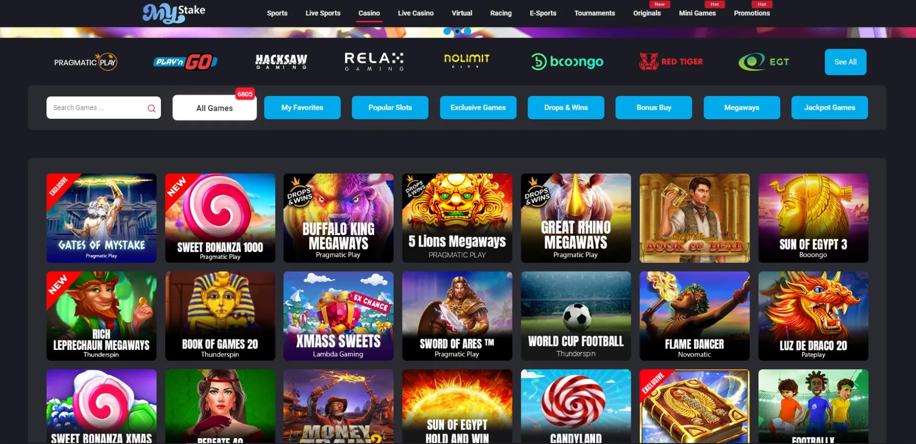 Mystake Casino Games