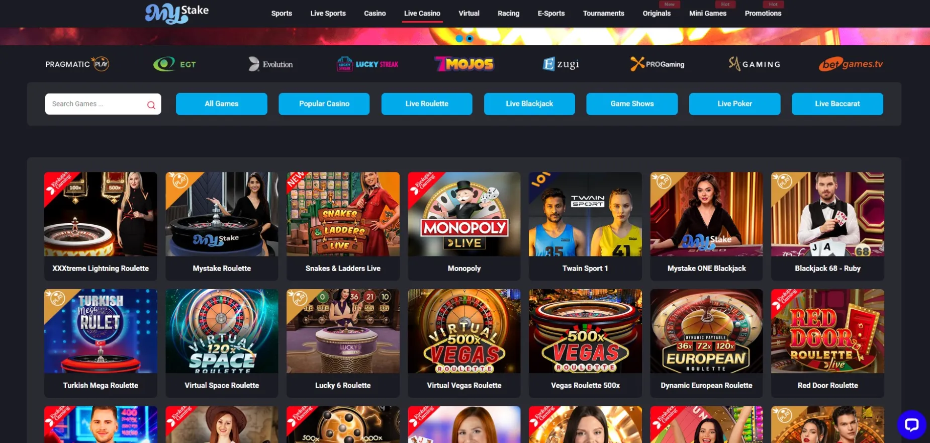 Mystake casino live