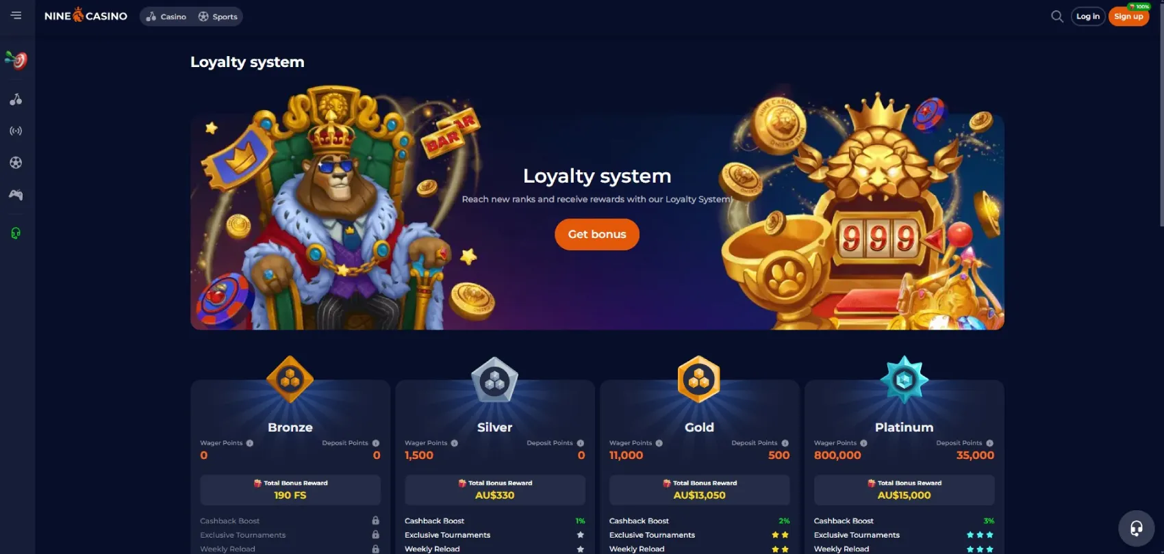 Nine Casino Loyalty Program