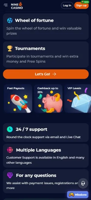 Nine Casino Mobile Tournaments