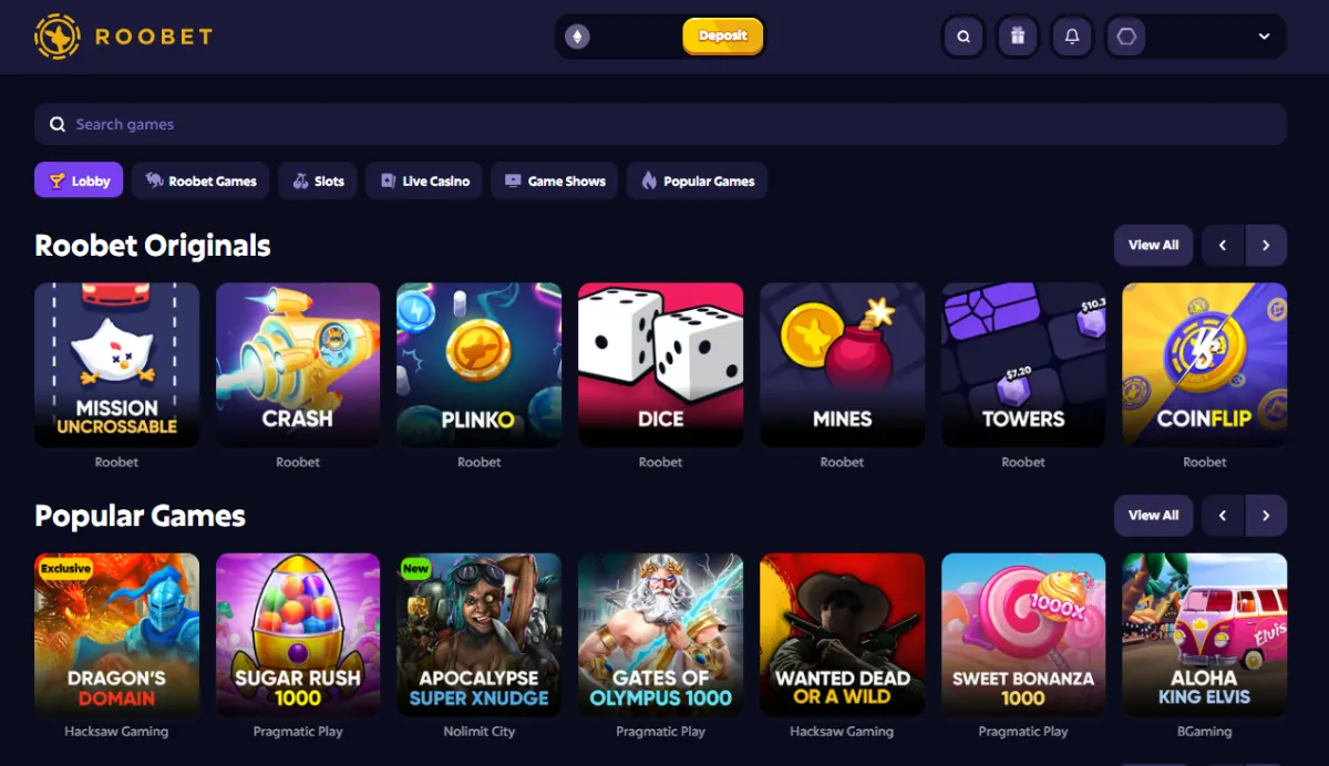 Roobet Exclusive Casino Titles