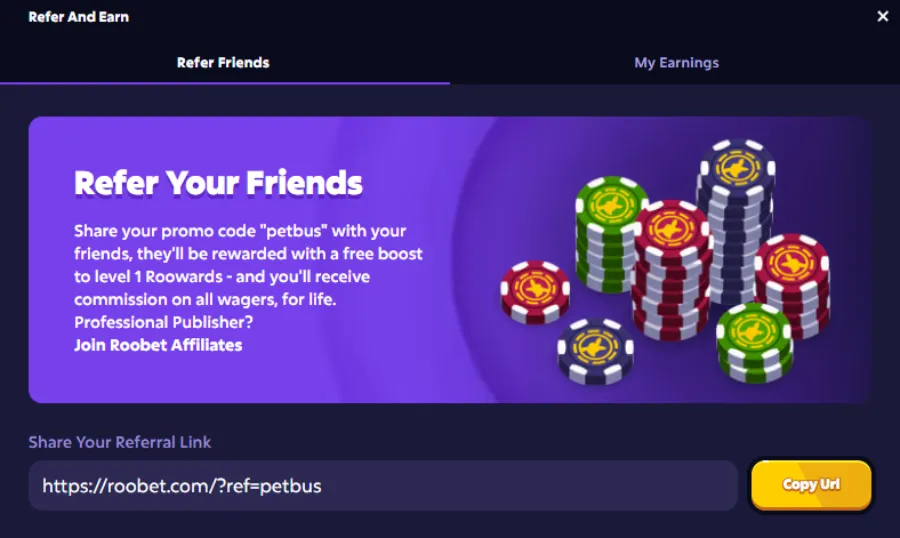 Roobet Bonus Refer a Friend