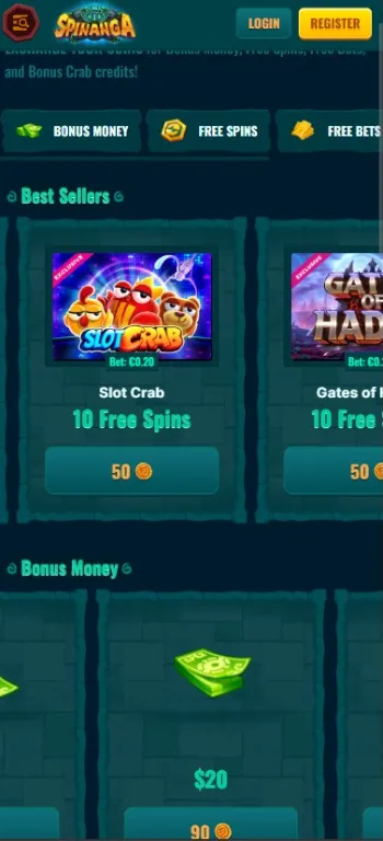 Spinanga Mobile Bonus Shop