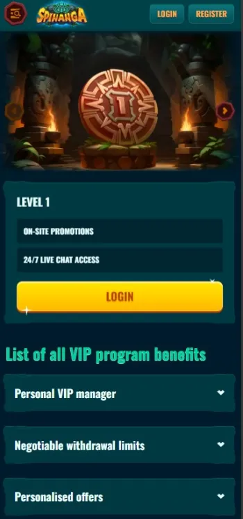 Spinanga Mobile Vip Program