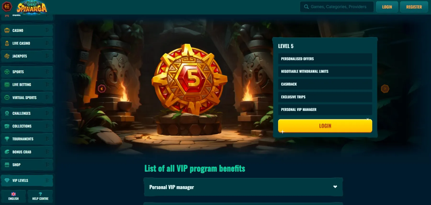 Spinanga VIP Program