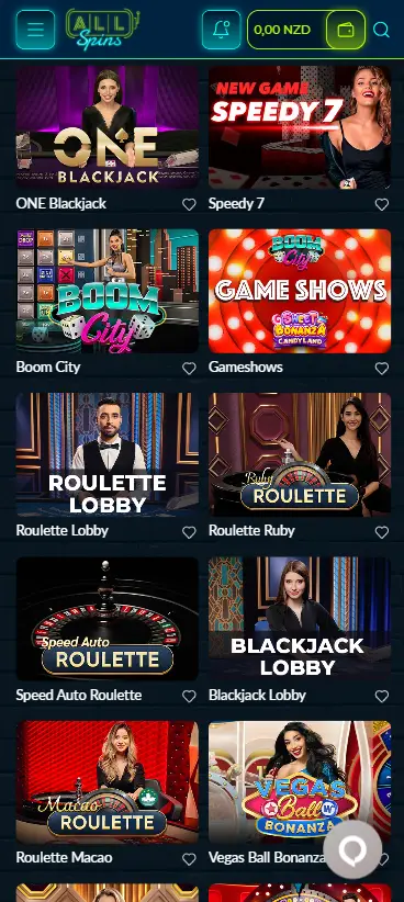 Allspins app High Roller live casino