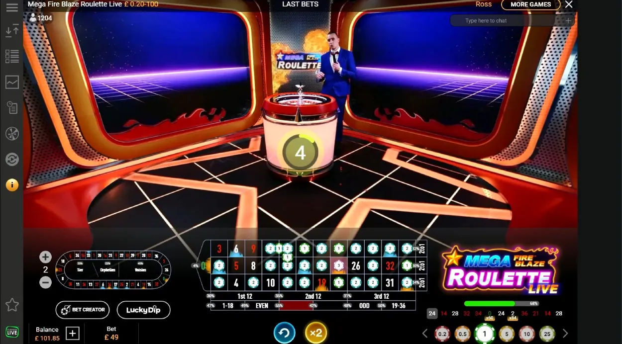 Megafirblaze Roulette Screenshot