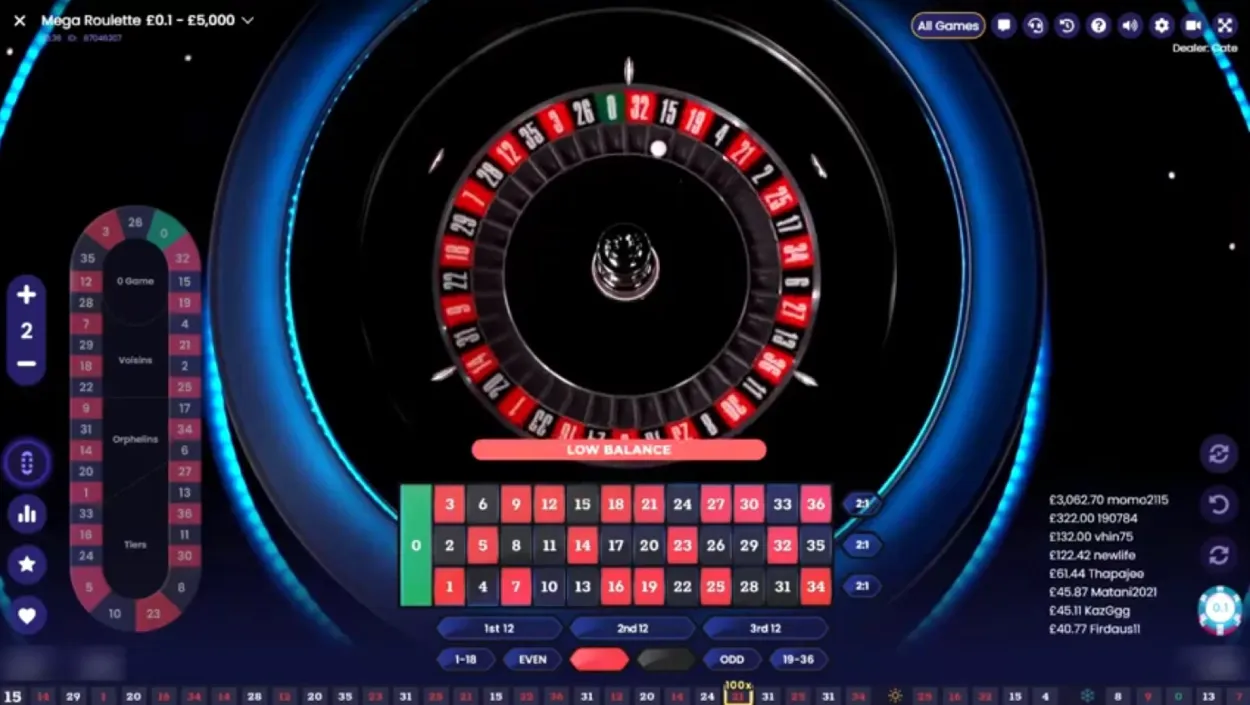 Mega Roulette Pragmatic Play Screenshot