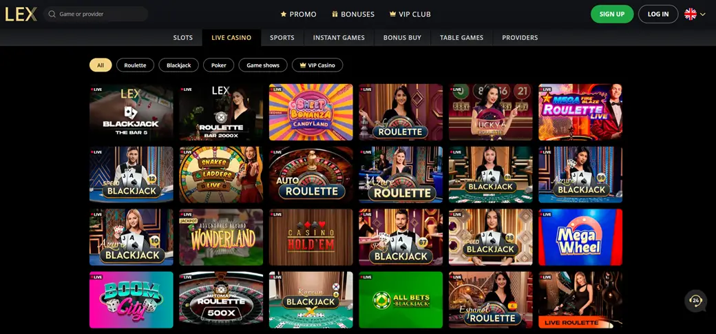 Lex high roller live casino