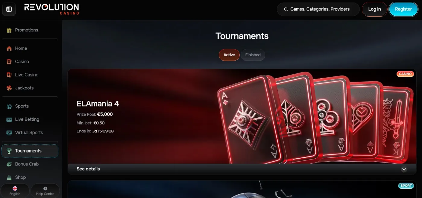 Revolujtion Casino Online Tournaments