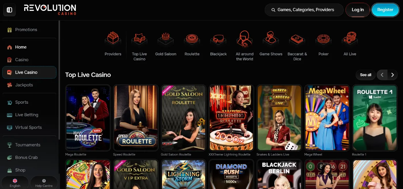 Casino Revolution Live Games