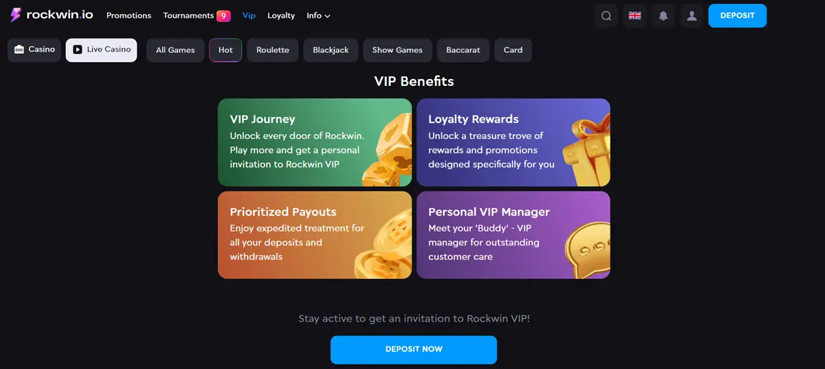 Rockwin high roller VIP program